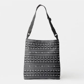 Aztec Shapes Patroon Grijs Wit Zwart Crossbody Tas (Achterkant)