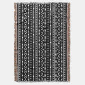 Aztec Shapes Patroon Grijs Wit Zwart Deken (Voorkant Verticaal)