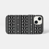 Aztec Shapes Patroon Grijs Wit Zwart iPhone Hoesje (Achterkant horizontaal)