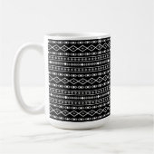 Aztec Shapes Patroon Grijs Wit Zwart Koffiemok (Links)