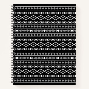 Aztec Shapes Patroon Grijs Wit Zwart Notitieboek