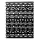 Aztec Shapes Patroon Grijs Wit Zwart Notitieboek (Voorkant)