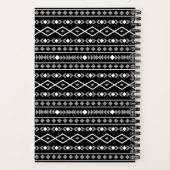 Aztec Shapes Patroon Grijs Wit Zwart Notitieboek (Achterkant)