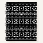Aztec Shapes Patroon Grijs Wit Zwart Notitieboek (Voorkant)
