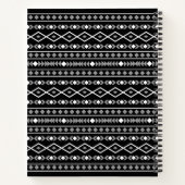 Aztec Shapes Patroon Grijs Wit Zwart Notitieboek (Achterkant)