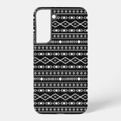 Aztec Shapes Patroon Grijs Wit Zwart Samsung Galaxy Hoesje (Achterkant)