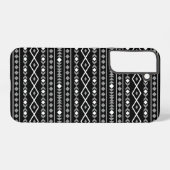 Aztec Shapes Patroon Grijs Wit Zwart Samsung Galaxy Hoesje (Achterkant horizontaal)