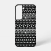 Aztec Shapes Patroon Grijs Wit Zwart Samsung Galaxy Hoesje (Achterkant)