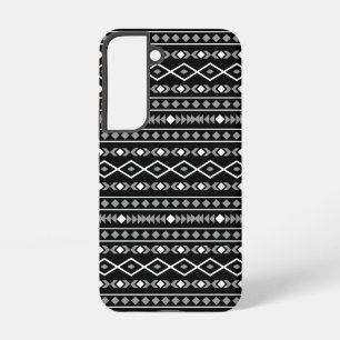 Aztec Shapes Patroon Grijs Wit Zwart Samsung Galaxy Hoesje
