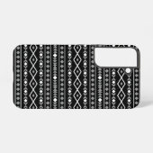 Aztec Shapes Patroon Grijs Wit Zwart Samsung Galaxy Hoesje (Achterkant horizontaal)