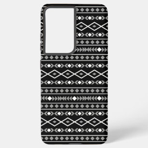 Aztec Shapes Patroon Grijs Wit Zwart Samsung Galaxy Hoesje