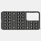 Aztec Shapes Patroon Grijs Wit Zwart Samsung Galaxy Hoesje (Achterkant horizontaal)
