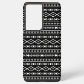 Aztec Shapes Patroon Grijs Wit Zwart Samsung Galaxy Hoesje (Achterkant)