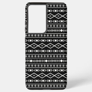 Aztec Shapes Patroon Grijs Wit Zwart Samsung Galaxy Hoesje