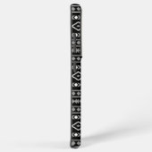 Aztec Shapes Patroon Grijs Wit Zwart Samsung Galaxy Hoesje (Rechterkant)