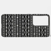 Aztec Shapes Patroon Grijs Wit Zwart Samsung Galaxy Hoesje (Linkerkant)