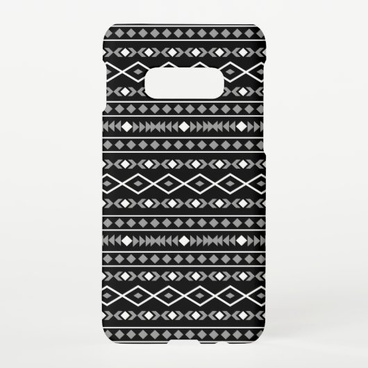 Aztec Shapes Patroon Grijs Wit Zwart Samsung Galaxy Hoesje (Achterkant)