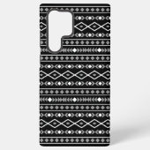 Aztec Shapes Patroon Grijs Wit Zwart Samsung Galaxy Hoesje (Achterkant)