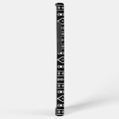 Aztec Shapes Patroon Grijs Wit Zwart Samsung Galaxy Hoesje (Rechterkant)