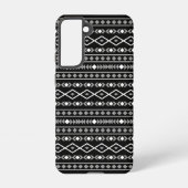 Aztec Shapes Patroon Grijs Wit Zwart Samsung Galaxy Hoesje (Achterkant)