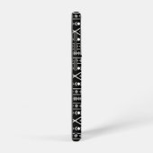 Aztec Shapes Patroon Grijs Wit Zwart Samsung Galaxy Hoesje (Rechterkant)