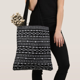 Aztec Shapes Patroon Grijs Wit Zwart Tote Bag