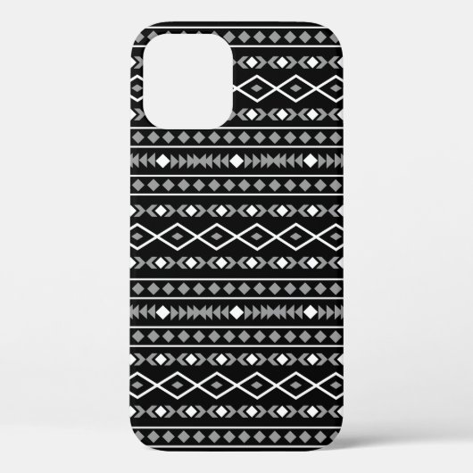 Aztec Shapes Patroon Wit Grijs Zwart Case-Mate iPhone Case (Achterkant)