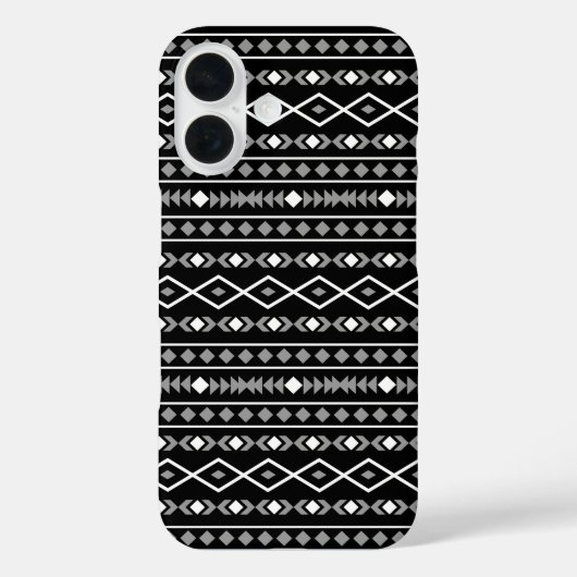 Aztec Shapes Patroon Wit Grijs Zwart Case-Mate iPhone Case (Achterkant)