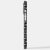 Aztec Shapes Patroon Wit Grijs Zwart iPhone Hoesje (Linkerkant)