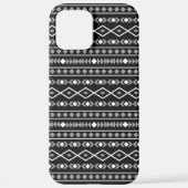 Aztec Shapes Patroon Wit Grijs Zwart iPhone Hoesje (Achterkant)