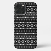 Aztec Shapes Patroon Wit Grijs Zwart iPhone Hoesje (Achterkant)