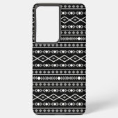 Aztec Shapes Patroon Wit Grijs Zwart Samsung Galaxy Hoesje (Achterkant)
