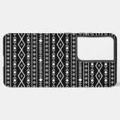 Aztec Shapes Patroon Wit Grijs Zwart Samsung Galaxy Hoesje (Linkerkant)