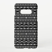 Aztec Shapes Patroon Wit Grijs Zwart Samsung Galaxy Hoesje (Achterkant)