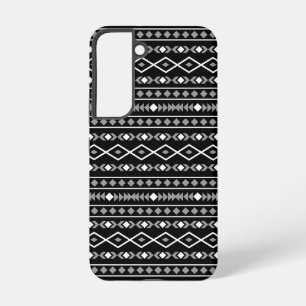 Aztec Shapes Patroon Wit Grijs Zwart Samsung Galaxy Hoesje