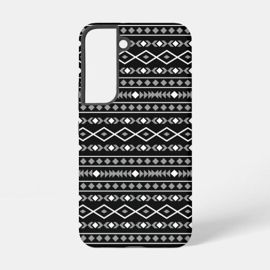 Aztec Shapes Patroon Wit Grijs Zwart Samsung Galaxy Hoesje (Achterkant)