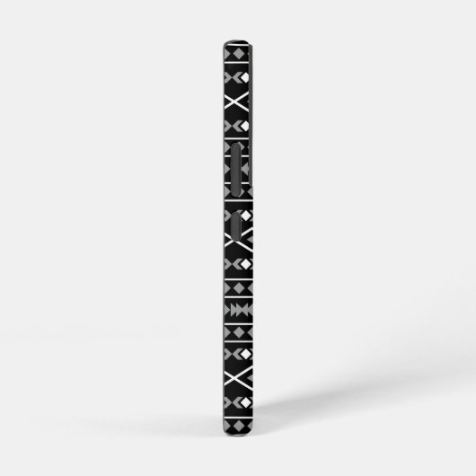 Aztec Shapes Patroon Wit Grijs Zwart Samsung Galaxy Hoesje (Rechterkant)