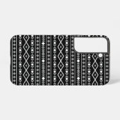 Aztec Shapes Patroon Wit Grijs Zwart Samsung Galaxy Hoesje (Achterkant horizontaal)