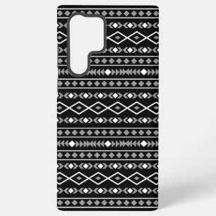 Aztec Shapes Patroon Wit Grijs Zwart Samsung Galaxy Hoesje
