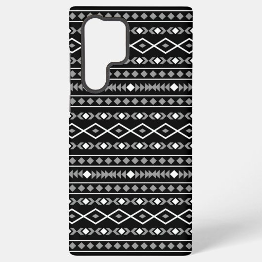 Aztec Shapes Patroon Wit Grijs Zwart Samsung Galaxy Hoesje (Achterkant)