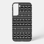 Aztec Shapes Patroon Wit Grijs Zwart Samsung Galaxy Hoesje (Achterkant)