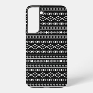 Aztec Shapes Patroon Wit Grijs Zwart Samsung Galaxy Hoesje