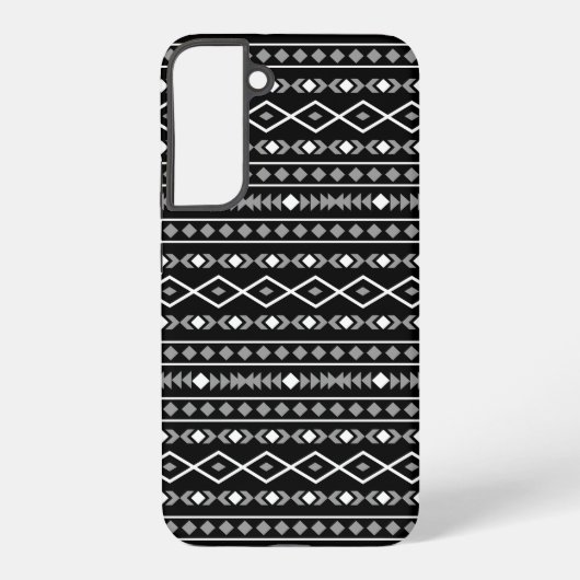 Aztec Shapes Patroon Wit Grijs Zwart Samsung Galaxy Hoesje (Achterkant)
