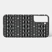 Aztec Shapes Patroon Wit Grijs Zwart Samsung Galaxy Hoesje (Achterkant horizontaal)