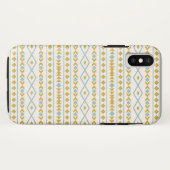 Aztec Shapes Pattern Blauwgroen Gold Cream Case-Mate iPhone Case (Achterkant (horizontaal))