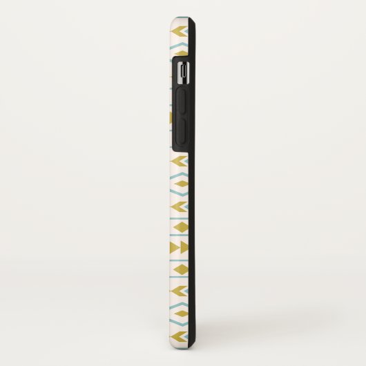 Aztec Shapes Pattern Blauwgroen Gold Cream Case-Mate iPhone Case (Achterkant/links)