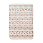 Aztec Shapes Pattern Rust Blauwgroen Cream Badmat (Voorkant Verticaal)