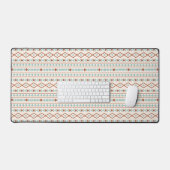 Aztec Shapes Pattern Rust Blauwgroen Cream Bureaumat (Keyboard & Muis)