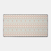 Aztec Shapes Pattern Rust Blauwgroen Cream Bureaumat (Voorkant)