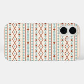 Aztec Shapes Pattern Rust Blauwgroen Cream Case-Mate iPhone Case (Achterkant (horizontaal))